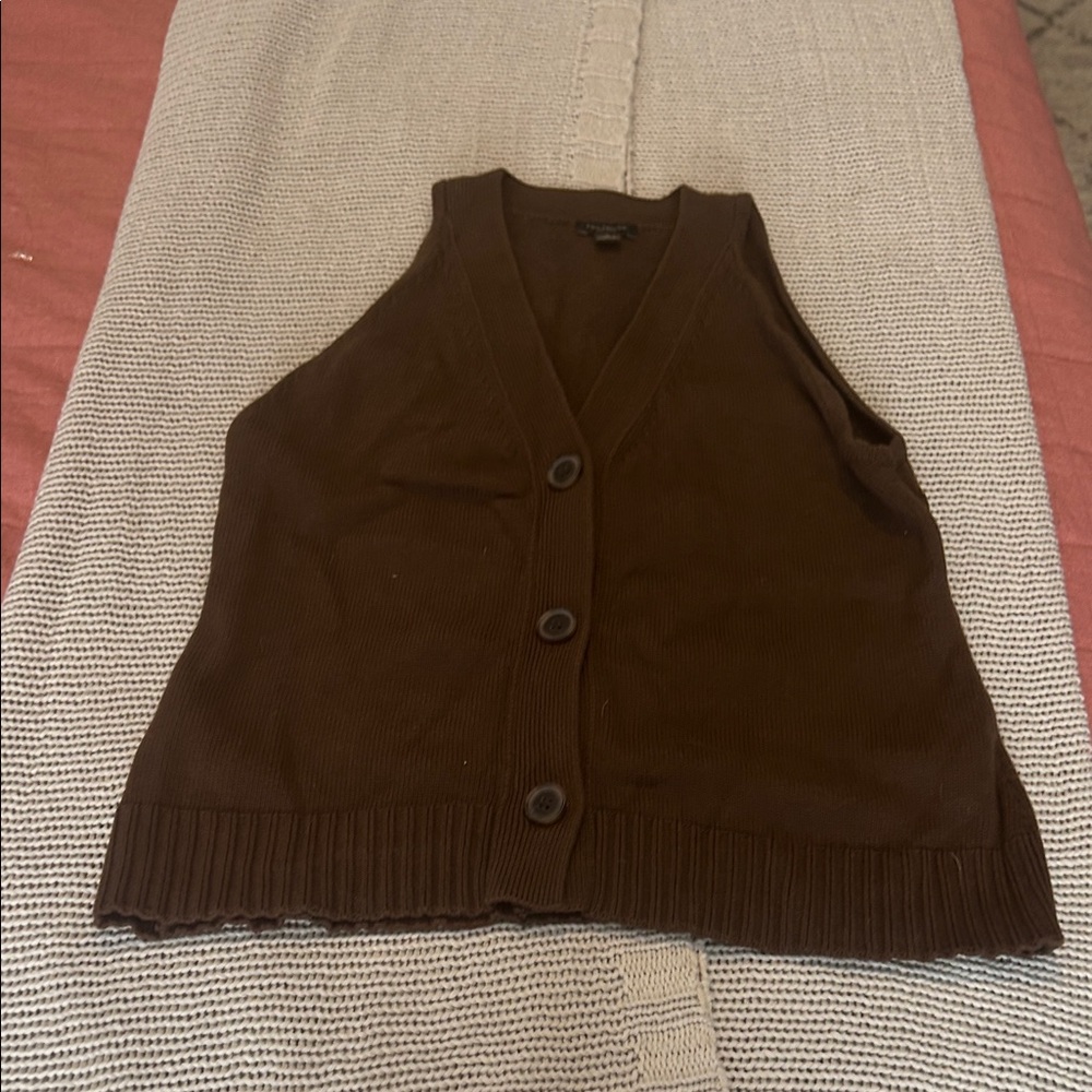 Ann Taylor Chocolate Brown Knit Vest